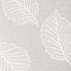 Paire de voilages imprimé gomme, vitrage finition passe-tringle, 60x160cm prêts à poser, blanc.