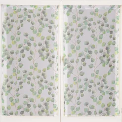 Paire de Voilages Imprimés Feuilles Vert 60x160cm - Finition Passe-Triangle
