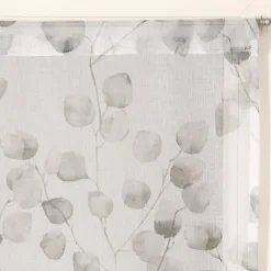 Paire de Voilages Imprimés Feuilles 60x120cm - Finition Passe-Tringle en Perle