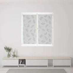 Paire de Voilages Jacquard Fleurs de Ginkgo 60x160cm Gris.