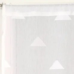 Paire de Voilages Jacquard Triangulaires 60x90 cm en Blanc - Finition Passe-Tringle