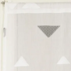 Paire de Voilages Jacquard Triangulaires 60x160cm - Finition Passe-Tringle, Gris
