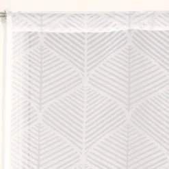 Paire de Voilages Losanges en Polyester - Finition Passe-Triangle 60x90cm Blanc