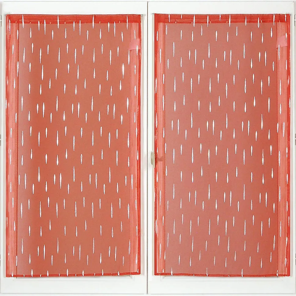Paire de voilages métallisés terracotta 60x120cm prêts à poser