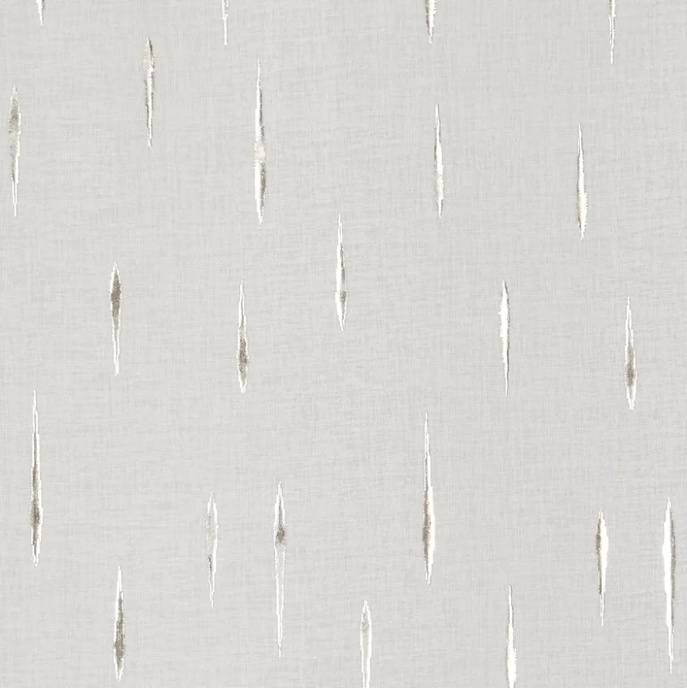 Paire de voilages métallisés blancs 60x90cm avec finition passe-tringle - Prêts à poser