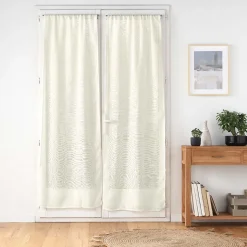 Paire de voilages passe-tringle 2 x 70 x 240 cm Effet lin tissé HALTONA -