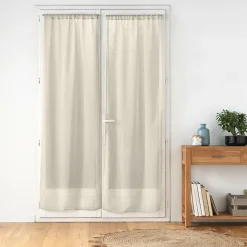Paire de voilages passe-tringle 2 x 70 x 240 cm Voile tissé CARLIN Beige