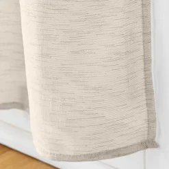 Paire de voilages passe-tringle 2 x 70 x 240 cm Voile tissé CARLIN Beige