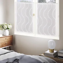 Paire de voilages petits-nœuds blancs 60x160cm avec finition passe-tringle