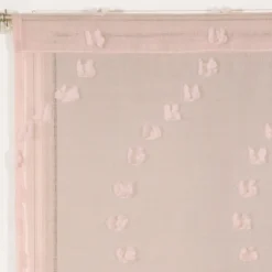 Paire de Voilages Petits-Nœuds Vieux-Rose 60x160cm - Décoration Élégante