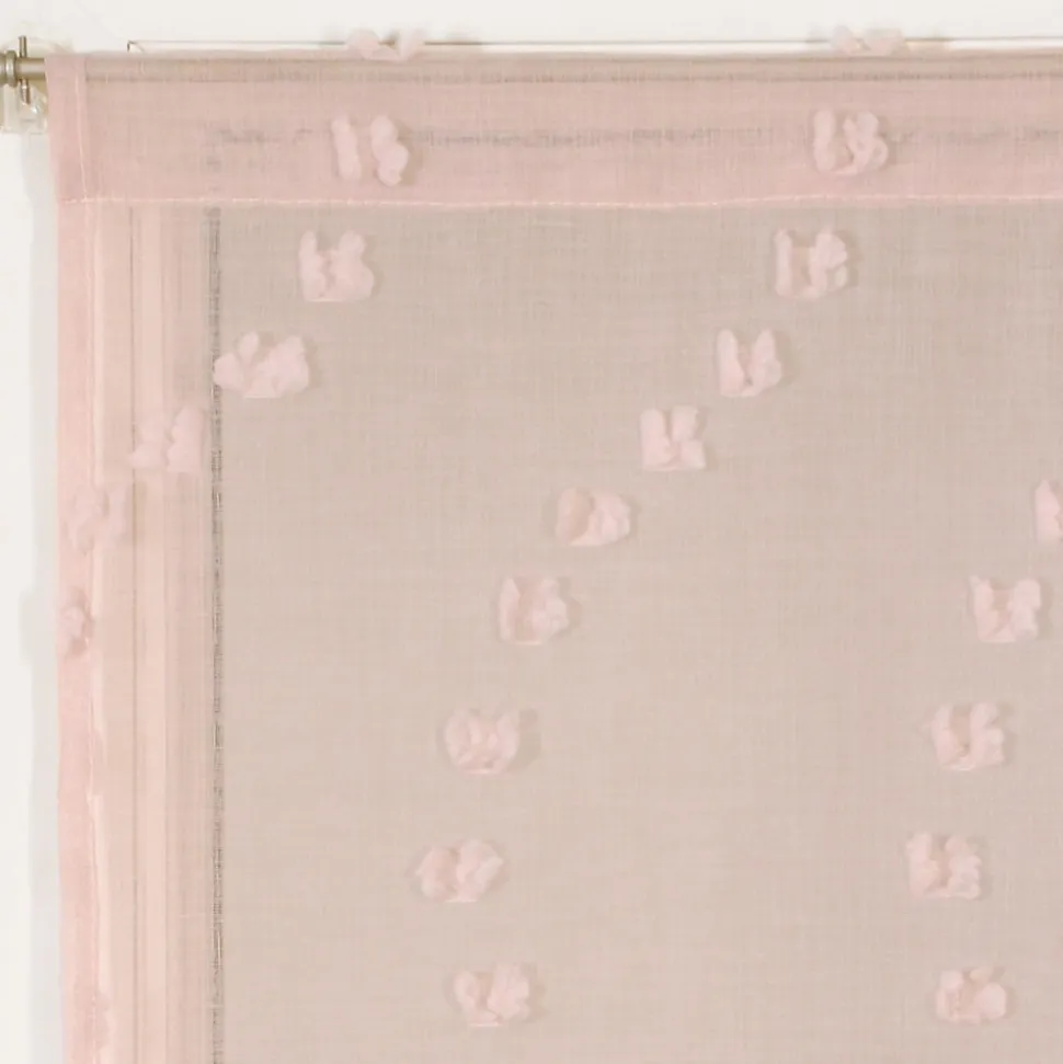 Paire de Voilages Petits-Nœuds Vieux-Rose 60x160cm - Décoration Élégante