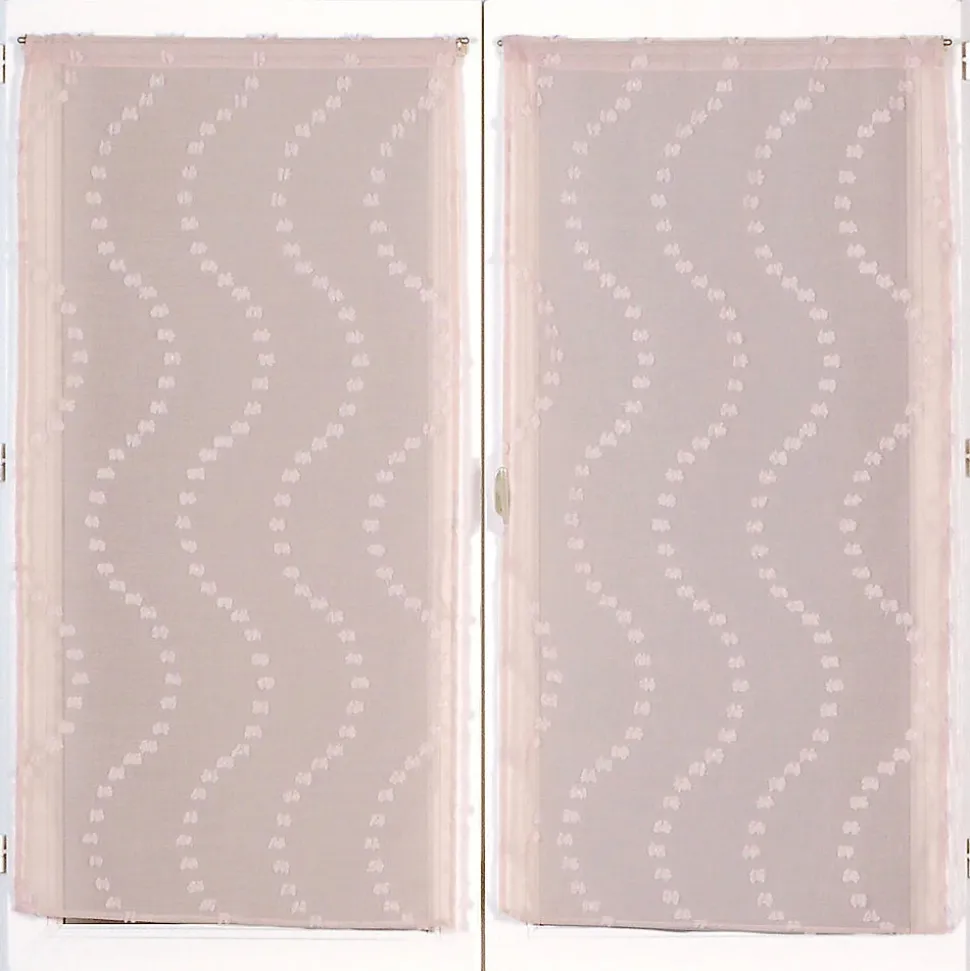 Paire de Voilages Petits-Nœuds Vieux-Rose 60x160cm - Décoration Élégante