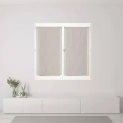 Paire de Voilages Reliefés à Motif Palmes 60x160cm - Gris élégant pour votre intérieur