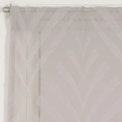 Paire de Voilages Reliefés à Motif Palmes 60x160cm - Gris élégant pour votre intérieur
