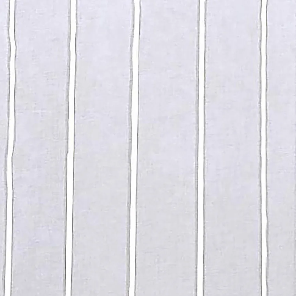 Paire de Voilages Étamine Rayures Blanc et Gris 60x120cm - Prêts à Poser