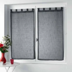 Paire de Voilages "Zazy" 60x160cm Anthracite