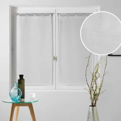 Paire droite anneaux 2 x 60 x 160 cm voile tisse milza Blanc