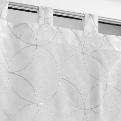 Paire droite passants 2 x 60 x 160 cm voile sablé brodé Olympia Gris