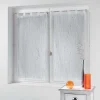 Paire droite passants 2 x 45 x 90 cm voile sable applique filiane Blanc