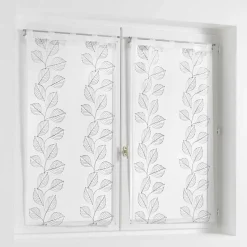 Paire droite passants 2 x 60 x 90 cm voile sable brode edenia Gris