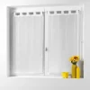 Paire droite passants 2 x 90 x 120 cm voile sable fils chenille linahe Blanc