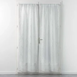 Paire droite passe tringle 2 x 70 x 200 cm voile sable applique filiane Blanc
