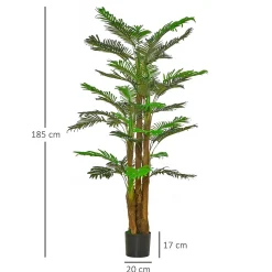 Palmier artificiel H.1,85 m arbre artificiel tronc branches lichen feuilles grand réalisme pot inclus