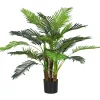 Palmier artificiel H.1 m arbre artificiel tronc branches lichen feuilles grand réalisme pot inclus