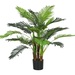 Palmier artificiel H.1 m arbre artificiel tronc branches lichen feuilles grand réalisme pot inclus