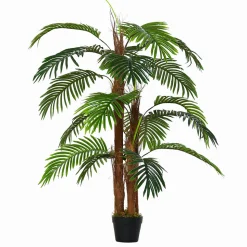 Palmier artificiel hauteur 1,2 m arbre artificiel tronc branches lichen feuilles grand réalisme pot inclus