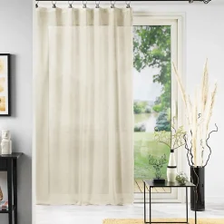 Panneau a anneaux 140 x 240 cm voile tisse linka Naturel