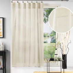 Panneau a anneaux 140 x 240 cm voile tisse linka Naturel