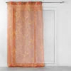 Panneau a oeillets 140 x 280 cm voile sable imp. metallise belflor Terracotta/or