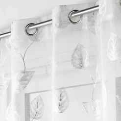 Panneau a oeillets 140 x 280 cm voile sable imprime metallise edelia Argent