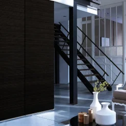 Panneau japonais en bambou uni noir l.45 x H.260 cm Madeco