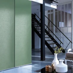 Panneau japonais occultant uni vert kaki l.45 x H.260cm Madeco