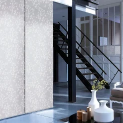 Panneau japonais tamisant fleuri blanc l.45 x H.260cm Madeco