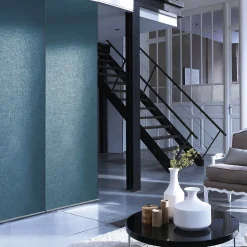 Panneau japonais uni bleu l.45 x H.260cm