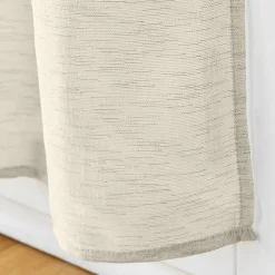 Panneau Passe Tringle 90 x 200 cm Voile Tisse Carlin beige