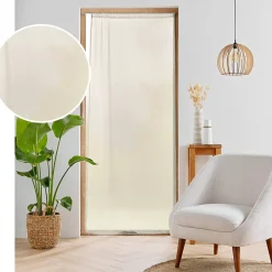 Panneau Passe Tringle 90 x 200 cm Voile Tisse Carlin beige