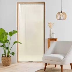 Panneau Passe Tringle 90 x 200 cm Voile Tisse Carlin beige