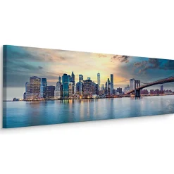 Panorama Image New York Architecture 3D 145cm x 45cm - Parfait pour décorer votre salon, chambre ou bureau avec un design unique