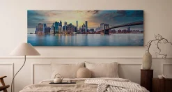 Panorama Image New York Architecture 3D 145cm x 45cm - Parfait pour décorer votre salon, chambre ou bureau avec un design unique