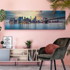 Panorama Image New York Architecture 3D 145cm x 45cm - Parfait pour décorer votre salon, chambre ou bureau avec un design unique