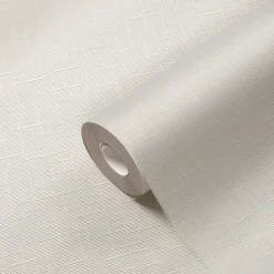 Papier peint à peindre vinyle intissé texturé blanc L. 2500 x l. 106 cm GoodHome Laurus