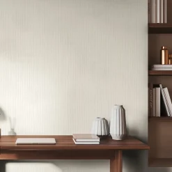 Papier peint à peindre vinyle intissé à rayures blanc L. 2500 x l. 106 cm GoodHome Hedera