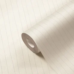 Papier peint à peindre vinyle intissé à rayures blanc L. 2500 x l. 106 cm GoodHome Hedera