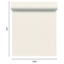 Papier peint à peindre vinyle intissé à rayures blanc L. 2500 x l. 106 cm GoodHome Hedera