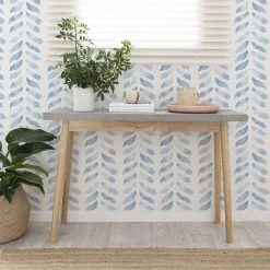Papier peint adhésif chevron bleu et blanc en vinyle lavable et amovible - 1 rouleau 50x300 cm - Decochic