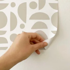 Papier peint adhésif clair de lune écru en vinyle lavable et amovible - 1 rouleau 50x300 cm - Decochic